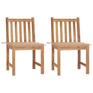 vidaXL Cadeiras de jardim c/ almofad&otilde;es 2 pcs teca maci&ccedil;a