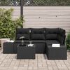 vidaXL Conjunto de Sof&aacute; de Jardim 5 pcs Preto vime PE
