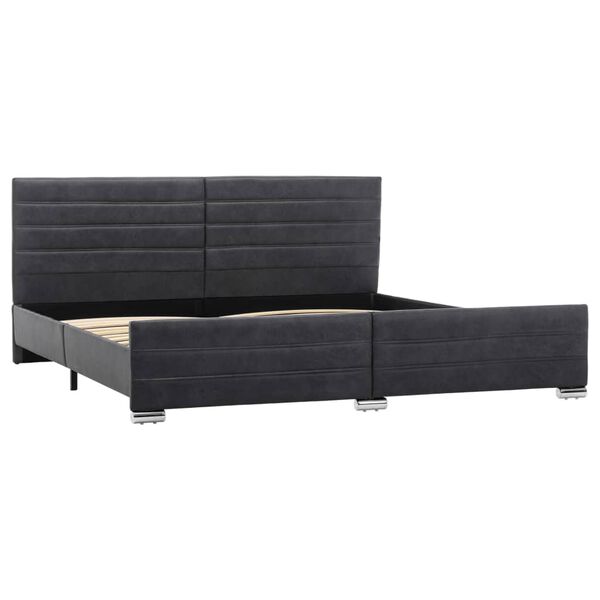 vidaXL Estrutura de cama 180x200 cm camur&ccedil;a artificial cinzento