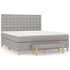vidaXL Cama com molas/colch&atilde;o 160x200 cm tecido cinzento-claro