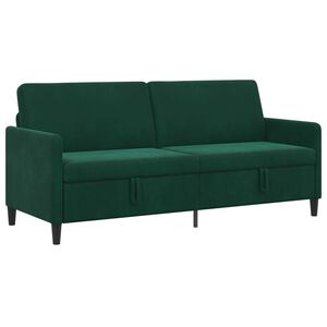 vidaXL Sofa com Armazenamento Verde-Escuro 192 x 78 x 87 cm Poli&eacute;ster