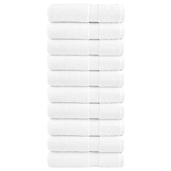 vidaXL Toalhas de banho premium SOLUND 10pcs 70x140 cm 600 gsm branco