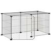 vidaXL Gaiola p/ animais de 8 pain&eacute;is c/ porta 70x35x35 cm a&ccedil;o preto
