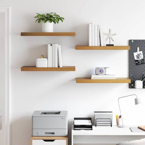 vidaXL Prateleira de Parede 4 pcs Castanho 50 x 23 x 4 cm