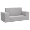 vidaXL Sof&aacute;-cama infantil de 2 lugares pel&uacute;cia macia cinzento-claro