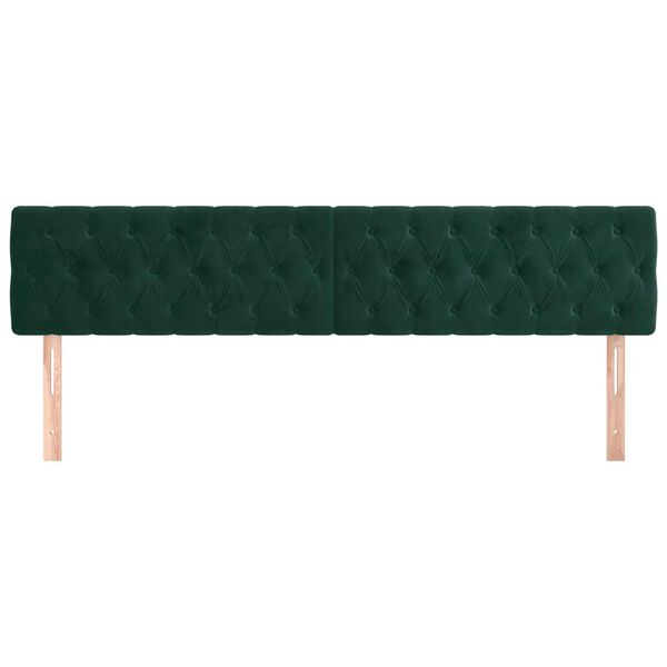 vidaXL Cabeceiras verde-escuro 180x7x78/88 cm veludo