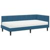vidaXL Estrutura de Cama de Canto com Colch&atilde;o Manual 2 pcs Azul Veludo