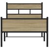vidaXL Estrutura cama s/ colch&atilde;o derivados de madeira carvalho fumado