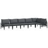 vidaXL Conjunto de Sof&aacute; de Jardim 6 unid. Preto A&ccedil;o