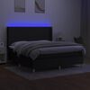 vidaXL Cama box spring c/ colch&atilde;o e LED 160x200 cm tecido preto