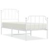 vidaXL Estrutura de cama com cabeceira e p&eacute;s 80x200 cm metal branco