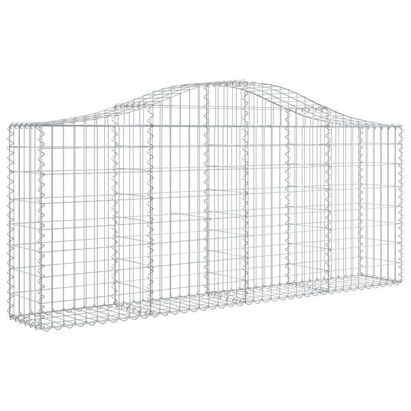 vidaXL Cestos gabião arqueados 2 pcs 200x30x80/100cm ferro galvanizado