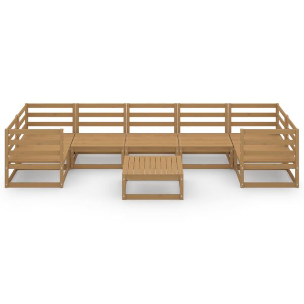vidaXL 8 pcs conjunto lounge de jardim pinho maci&ccedil;o