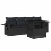 vidaXL 5 pcs conjunto sof&aacute;s de jardim com almofad&otilde;es vime PE preto