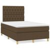 vidaXL Cama boxspring com colch&atilde;o 120x190 cm tecido castanho-escuro
