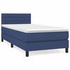 vidaXL Cama com molas/colch&atilde;o 80x200 cm tecido azul