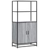 vidaXL Arm&aacute;rio alto 68x35x139 cm madeira e metal cinza sonoma