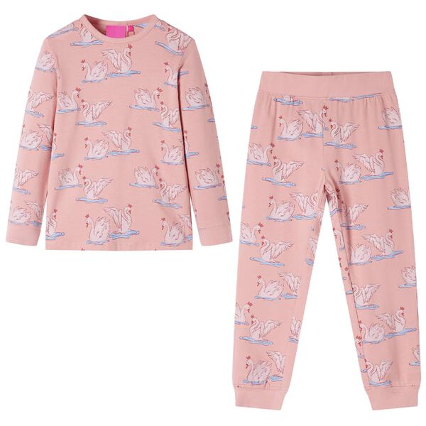 Pijama de manga comprida para criança rosa-claro 116
