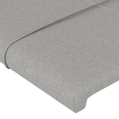 vidaXL Cabeceira de cama c/ abas tecido 163x23x78/88 cm cinzento-claro