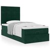 vidaXL Estrutura cama otomana colch&otilde;es 80x200cm veludo verde escuro