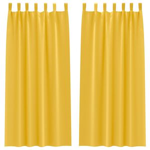 vidaXL Cortinas Blackout com Argolas 2 unid. Amarelo-Mostarda