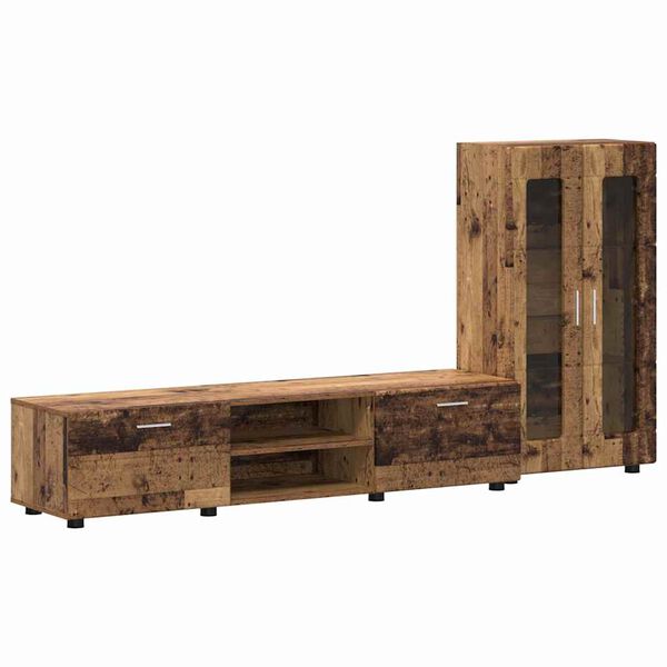 vidaXL Conjunto de m&oacute;vel de TV com gaveta FLORIN Madeira antiga