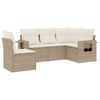 vidaXL 5 pcs conjunto de sof&aacute;s p/ jardim com almofad&otilde;es vime PE bege