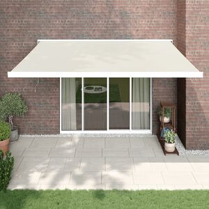 vidaXL Toldo retr&aacute;til 4x3 m tecido e alum&iacute;nio cor creme