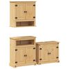 vidaXL 3 pcs conj. de m&oacute;veis p/ casa de banho Corona pinho maci&ccedil;o