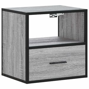 vidaXL Mesa de cabeceira de parede 40x31x39,5 cm cinzento sonoma