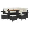 vidaXL Conjunto de Sof&aacute; de Jardim 9 unid. Preto vime PE