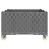 vidaXL Vaso/floreira de jardim c/ rodas 100x80x54 cm PP cinzento-claro