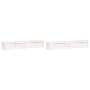 vidaXL Vasos/floreiras de jardim 2 pcs madeira de pinho maci&ccedil;a branco