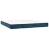 vidaXL Cama box spring c/ colch&atilde;o/LED 180x200 cm veludo azul-escuro