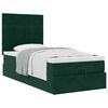 vidaXL Estrutura cama otomana colch&otilde;es 80x200cm veludo verde escuro