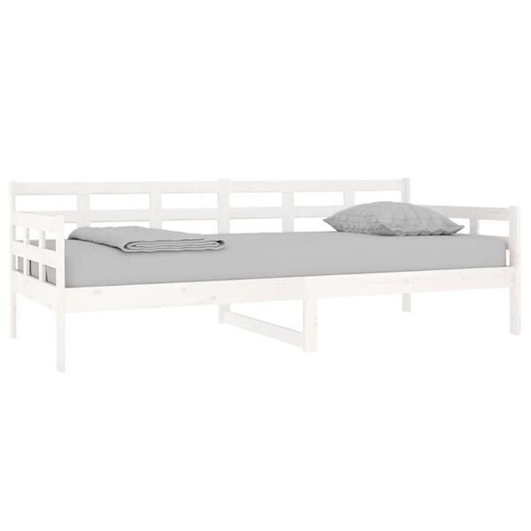 vidaXL Sof&aacute;-cama 90x200 cm madeira de pinho maci&ccedil;a branco