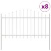 vidaXL Cerca para Jardim 8 pcs Branco 170 x 140 cm A&ccedil;o revestido a p&oacute;