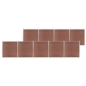 vidaXL Painel de veda&ccedil;&atilde;o para jardim 1564x186 cm WPC castanho