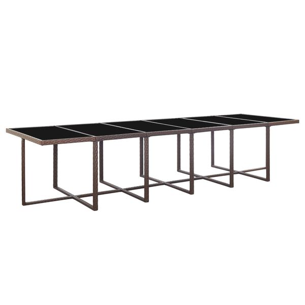 vidaXL 17 pcs conjunto jantar exterior com almofad&otilde;es vime PE castanho