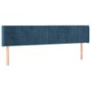 vidaXL Cabeceira de cama c/ abas tecido 183x16x78/88cm azul-escuro