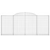 vidaXL Cestos gabião arqueados 10 pcs 300x30x120/140 ferro galvanizado