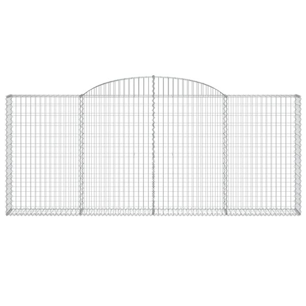 vidaXL Cestos gabião arqueados 10 pcs 300x30x120/140 ferro galvanizado