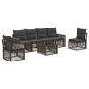 vidaXL Conjunto de Sof&aacute; de Jardim 7 unid. Cinza e Cinza Escuro vime PE