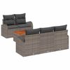 vidaXL Conjunto de Sofá de Jardim com almofada 6 pcs Cinzeto vime PE