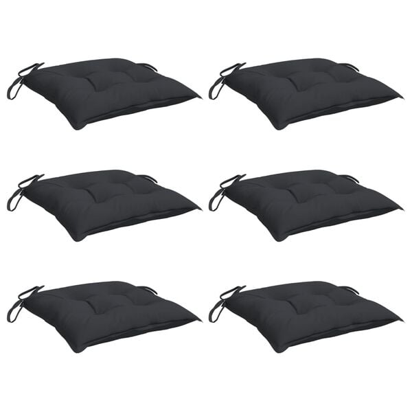 vidaXL Almofad&otilde;es para m&oacute;veis de paletes 6 pcs tecido oxford preto