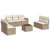 vidaXL 8 pcs conjunto de sof&aacute;s p/ jardim com almofad&otilde;es vime PE bege