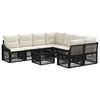 vidaXL Conjunto de Sof&aacute; de Jardim 9 unid. Preto vime PE