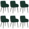 vidaXL Cadeiras de Jantar 6 pcs Veludo (V) Verde-Escuro