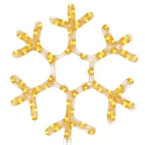 vidaXL Figura natal&iacute;cia de floco de neve 72 LEDs 38x37cm branco quente
