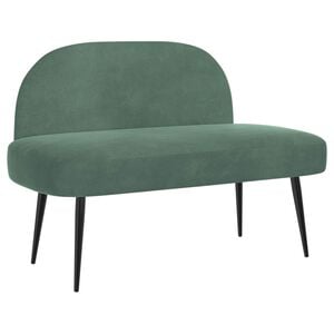 vidaXL Banco estofado com encosto Verde marinho 110 x 60 x 76 cm